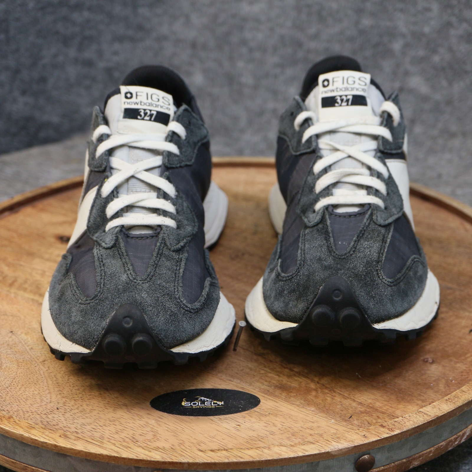 New Balance 327 x FIGS Womens Size 9.5 DBlack White Ripstop Shoe Sneakers U327FB