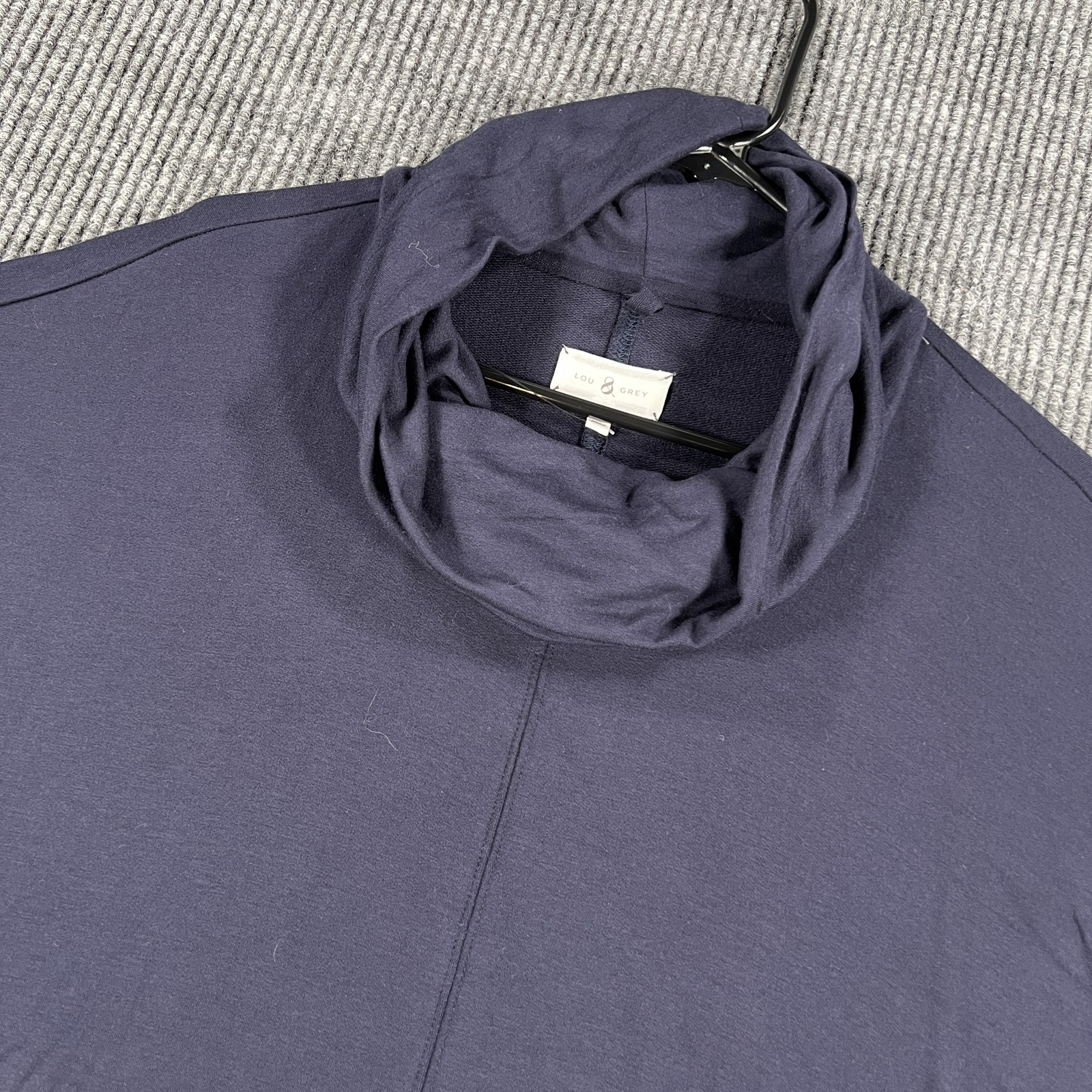 Lou & Grey Cowl Neck Pullover Shirt Womens Medium Relaxed Fit Short Sleeve Top
