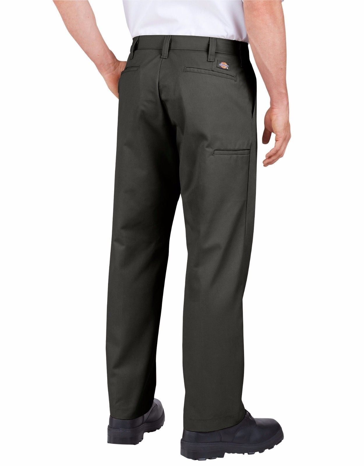 dickies mens olive green straight leg cell phone pocket premium work pants 32-42