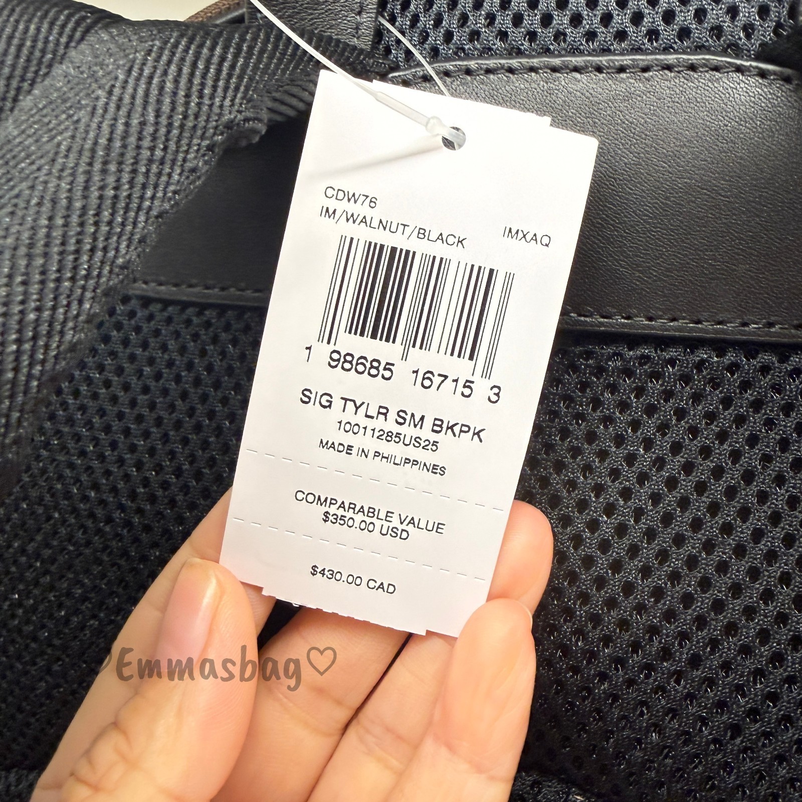 NWT Coach Taylor Small Backpack In Signature Canvas CDW76 WALNUT/BLACK