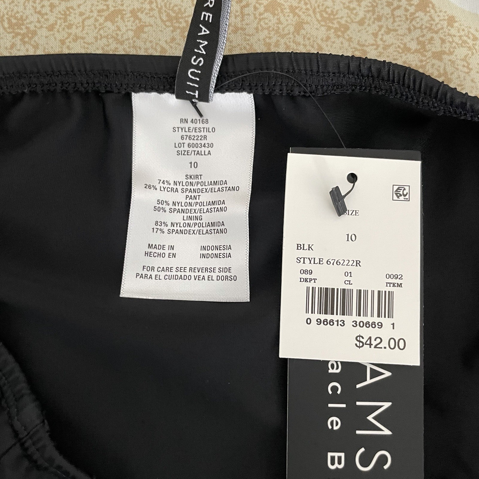 Dreamsuit by Miracle Brands Slimming Control Solid Swim Bikini Skirt Size 10