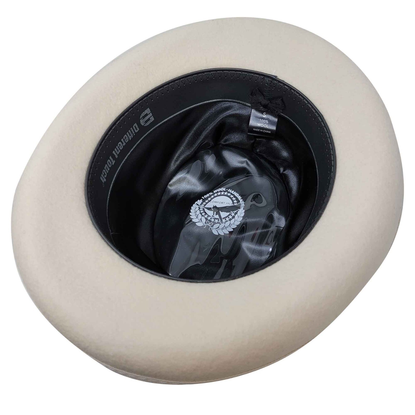 Derby Bowler 100% Wool Felt with Removable Feather Fedora Hat for Men