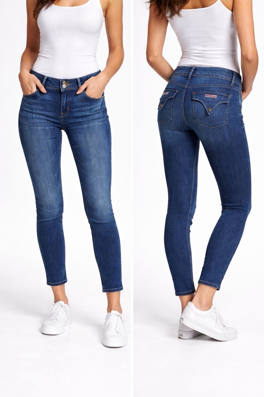 Hudson Colin Flap Skinny Crop Medium Wash Size 29