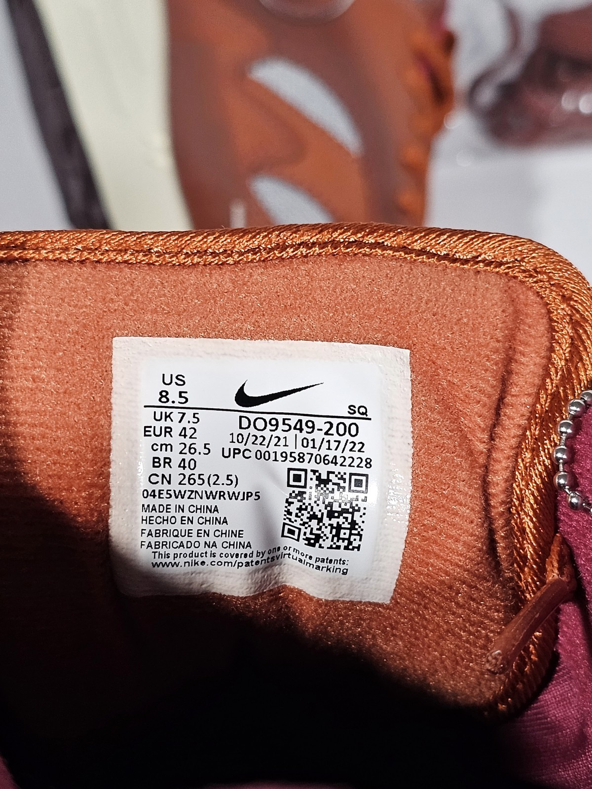 Patta x Nike Air Max 1 Waves Dark Russet US 8.5 UK 7.5 EUR 42cm 26.5 New OG All