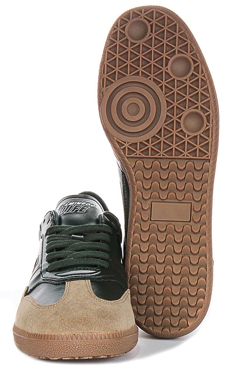 Flamingos Life Burela Slim Multi Lined Womens Sneakers In Green US 6 – 11