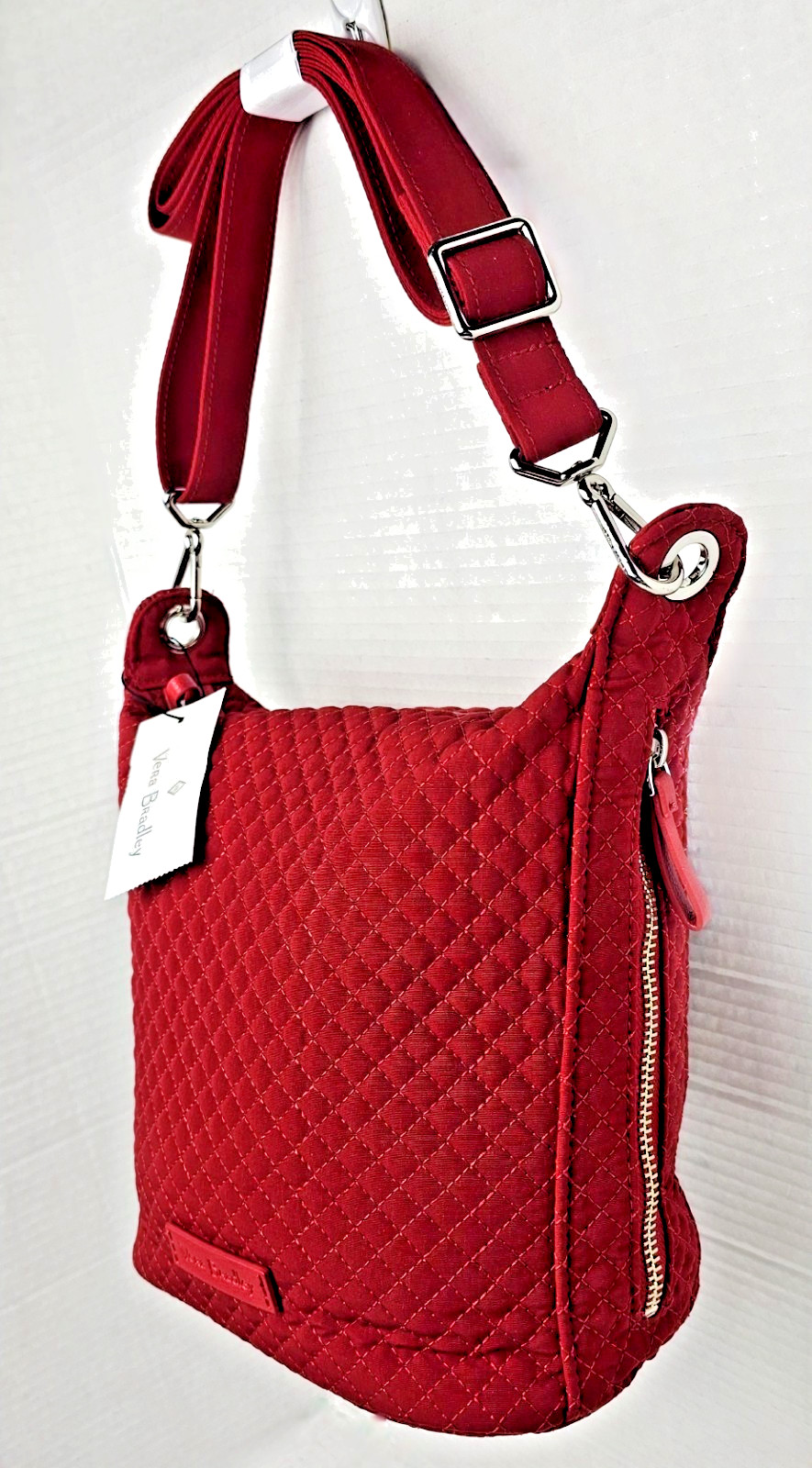 Vera Bradley Carson Hobo Crossbody in Microfiber Cardinal Red