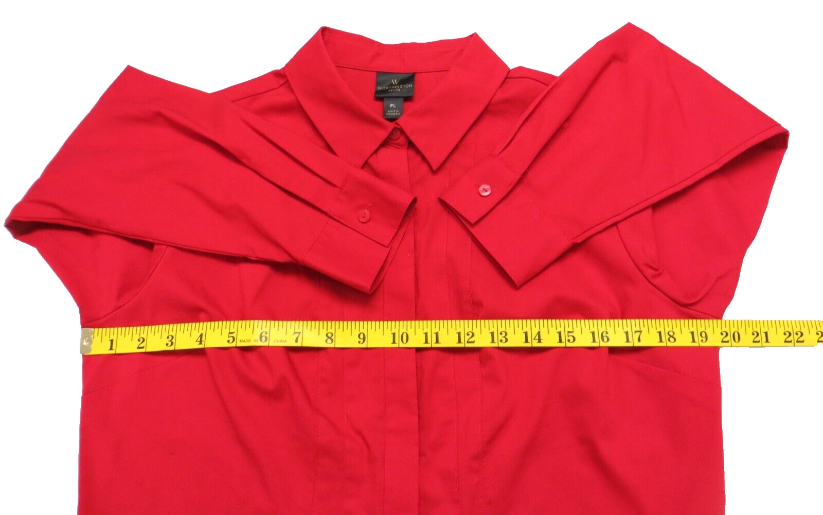 NWT WORTHINGTON Women Lightweight Stretch Polyester Blouse Deep Dark Red PL