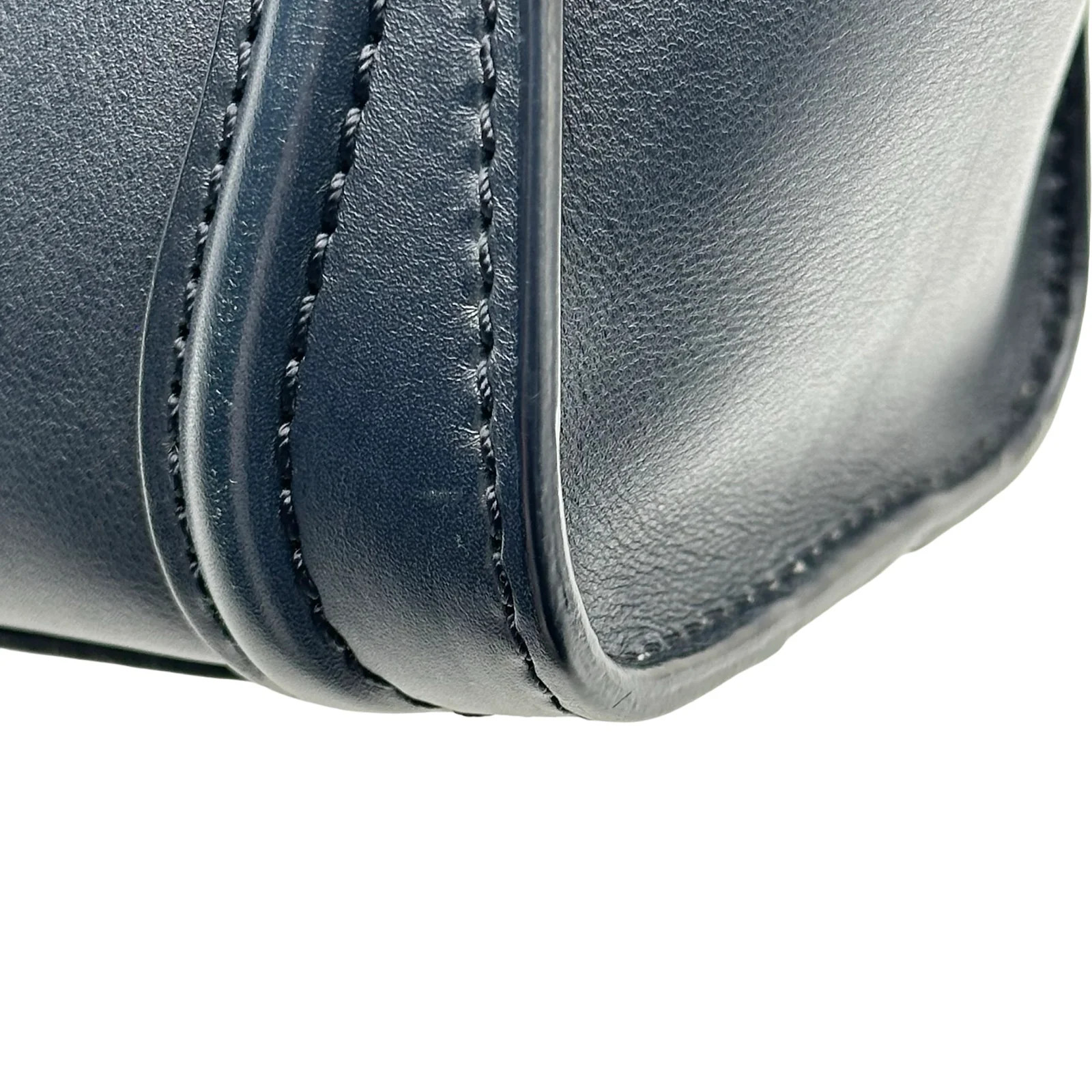 CELINE Luggage Nano Shopper Navy GHW Calfskin Shoulder Bag #2351