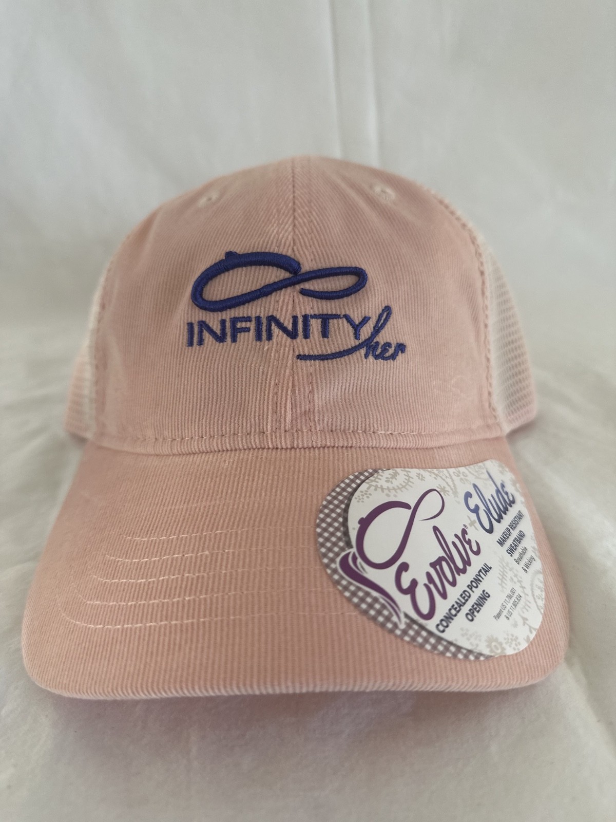 Infinity Her Corduroy Trucker 6-Panel Structured Cap Hat Adjustable Closure Pink
