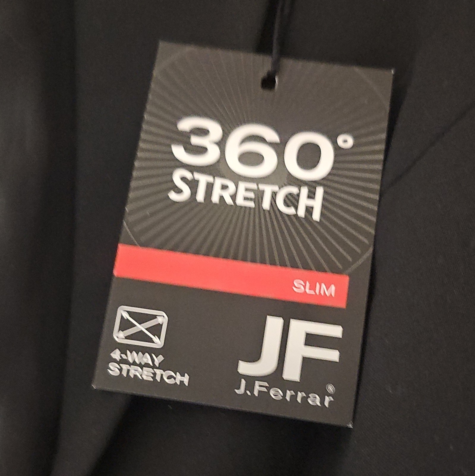 J.Ferrar Men’s 2-Piece 360 Stretch Slim Black Suit 36R Jacket 30W x 30L