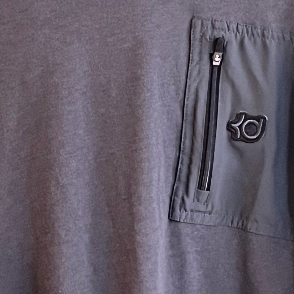 Nike Collab Kevin Durant Gray Hooded Dri Fit Pull Over T-Shirt Men’s XL