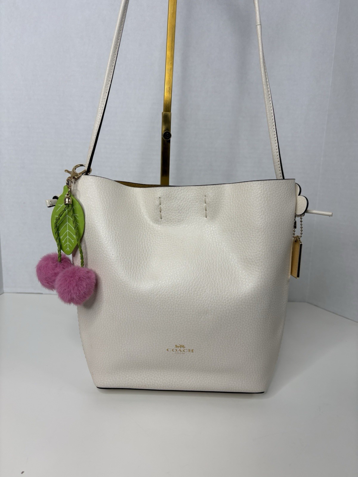 Coach Derby Crossbody In Chaulk/Ivory With Pebbled Leather F58661