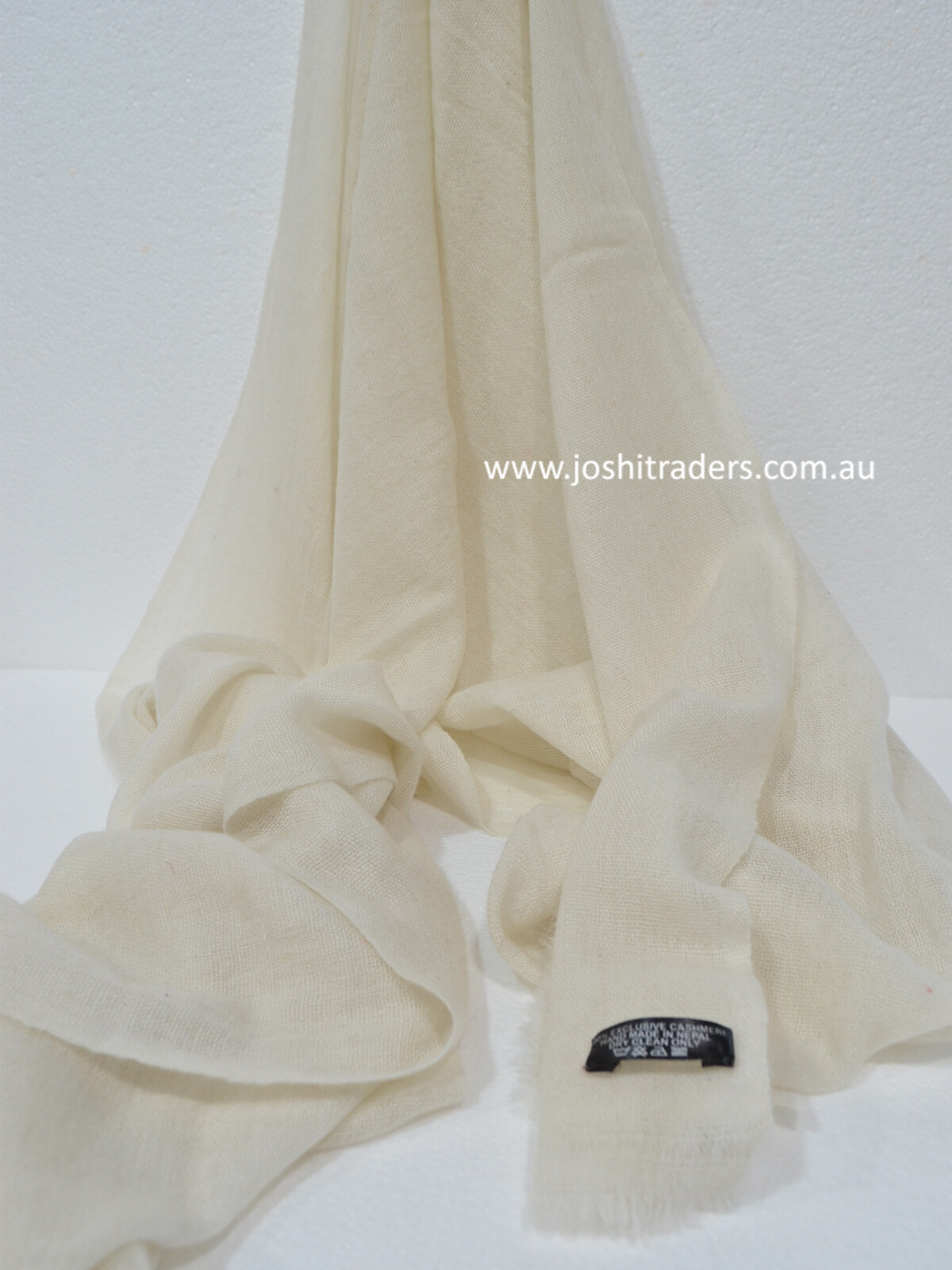Ivory Cashmere Scarf Shawl Stole Wrap Throw 100% Pashmina Nepalese Handmade