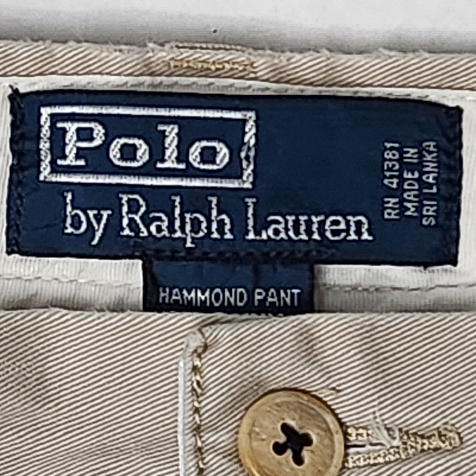 Polo Ralph Lauren Men’s Beige Cotton Twill Pleated Cuffed Chinos 42W