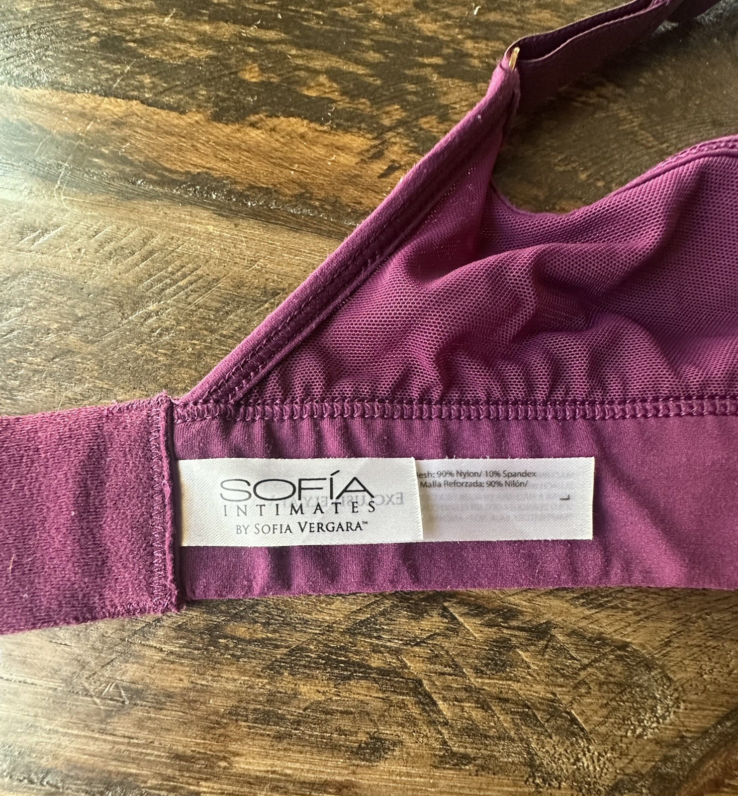 Sophia Vergara Intimates Bralette Hook&Eye Closure Purple