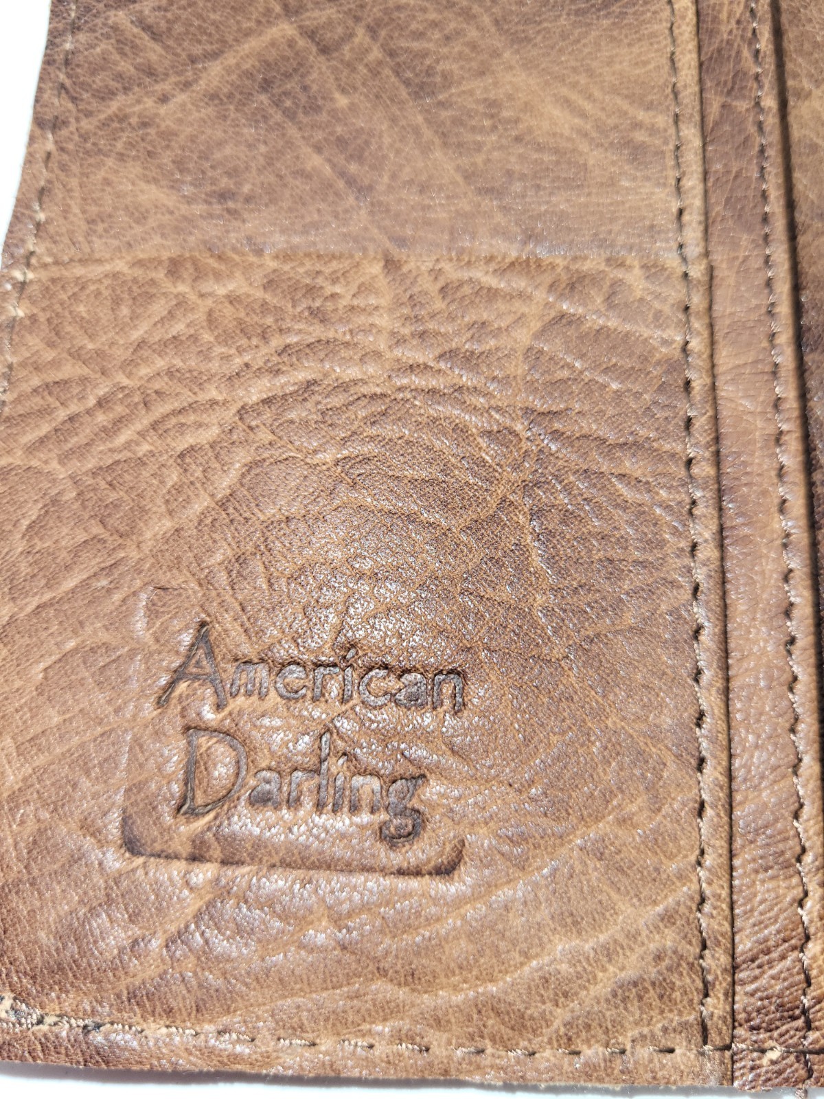 AD American Darling Hand Tooled Floral & Hair-On Cowhide Western Wallet