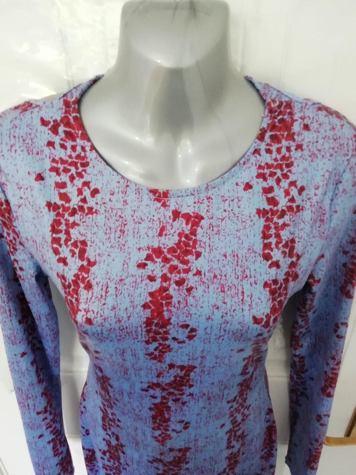 Ei8th Hour 10 Blue Deep Red Stretchy Bodycon Maxi Long Dress Cut Out Back B/Zip