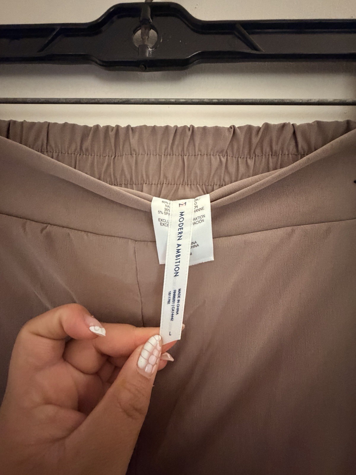 Modern Ambition Women’s Brown Knit Dress Pants Tapered Stretch Pockets M