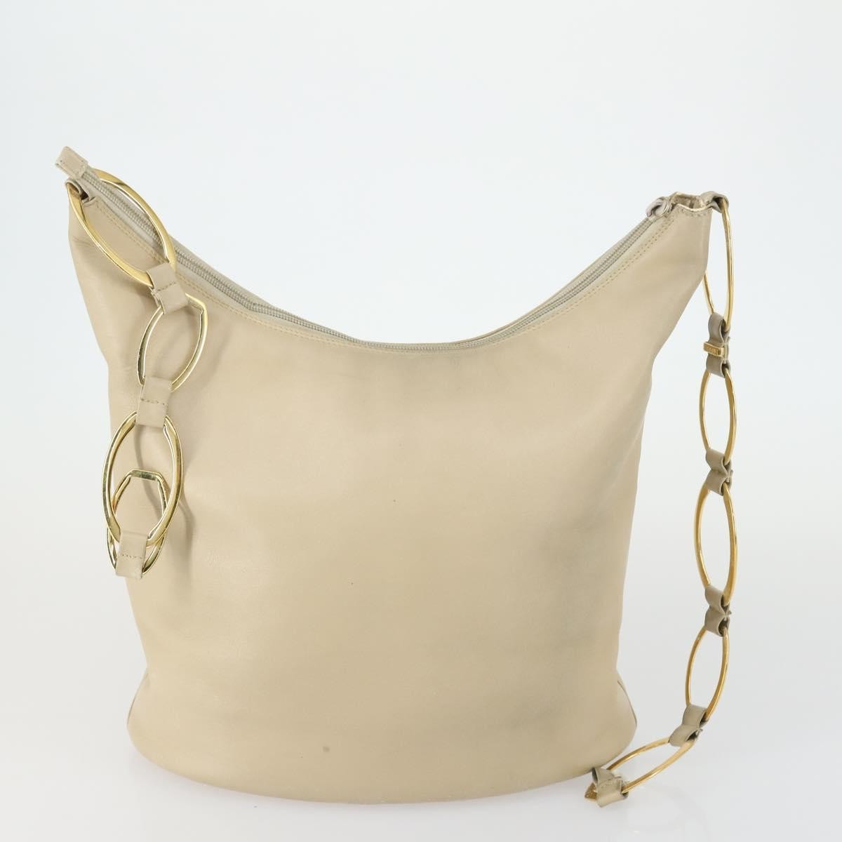 GUCCI Bamboo Shoulder Bag Suede Leather 2 Set Beige Navy Auth 151614