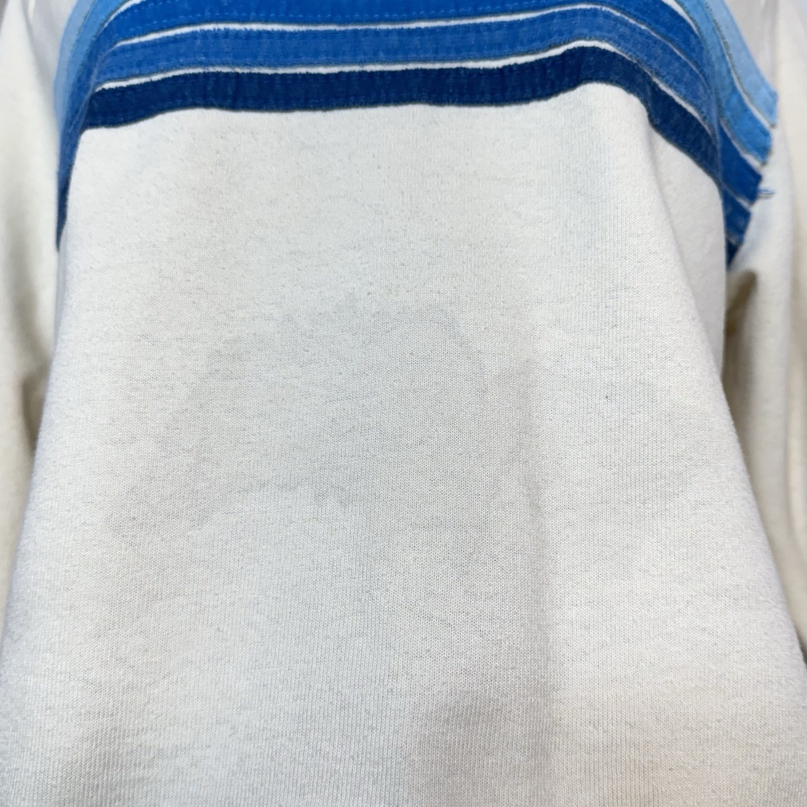Aviator Nation 5 Stripe Crew Sweatshirt Small Blue Cream Fleece Pullover Top