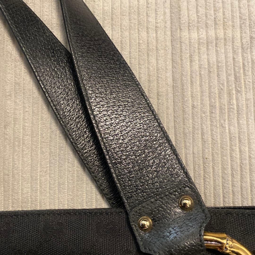 GUCCI GG Canvas Bamboo Ring Tote Bag Gift Present 0609