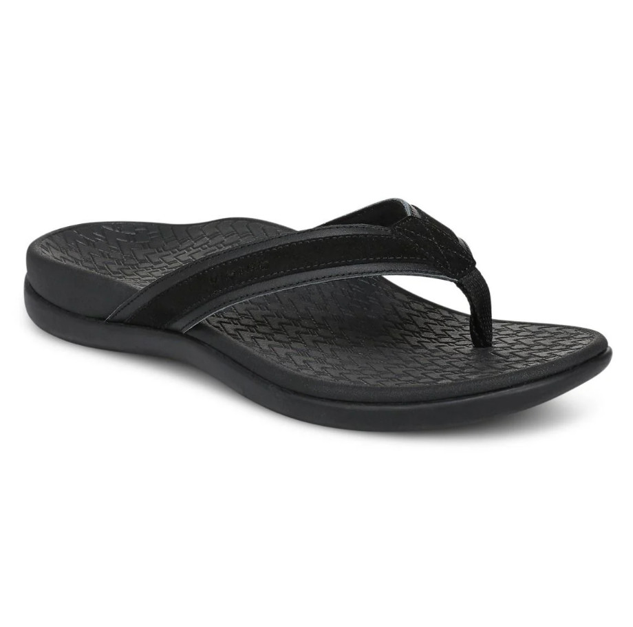 VIONIC Tide 2.0 Toe Post Sandal, Black Suede