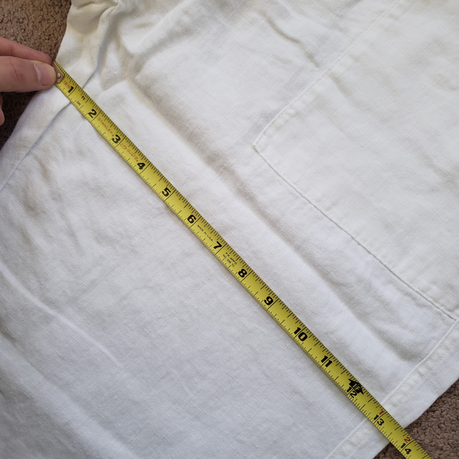 NWT Todd Snyder XL Straight Fit 100% Linen Beach Pant White Pockets $198 Light