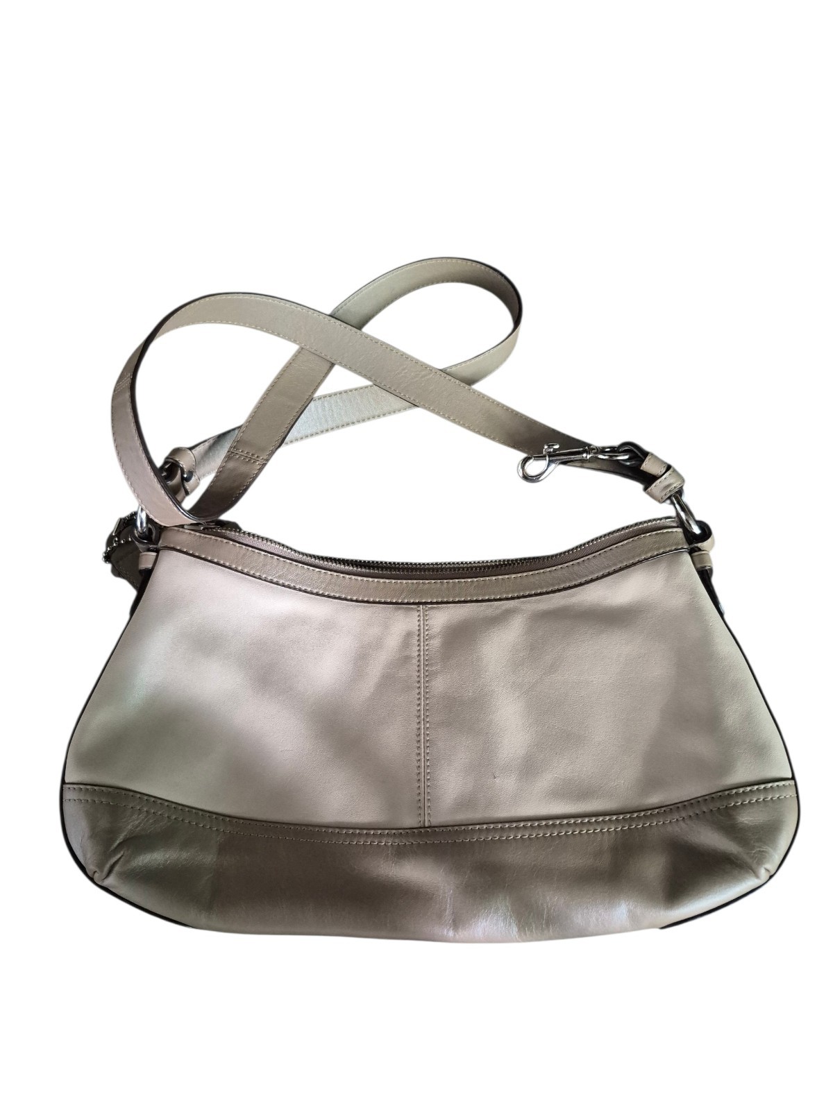 Coach Madison Leather Small Phoebe Shoulder Bag Light Gold Tan F26224