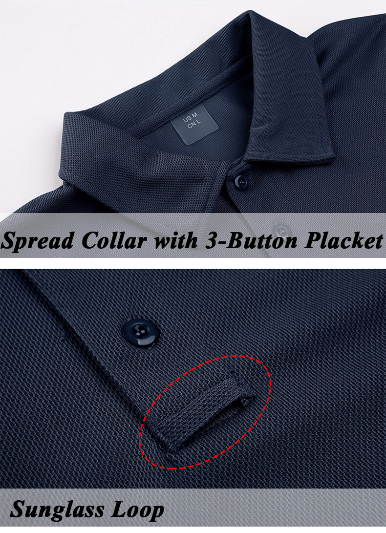 Men’s Long & Short Sleeve Polo Shirt Quick Dry Team Combat Casual Work Golf Tops