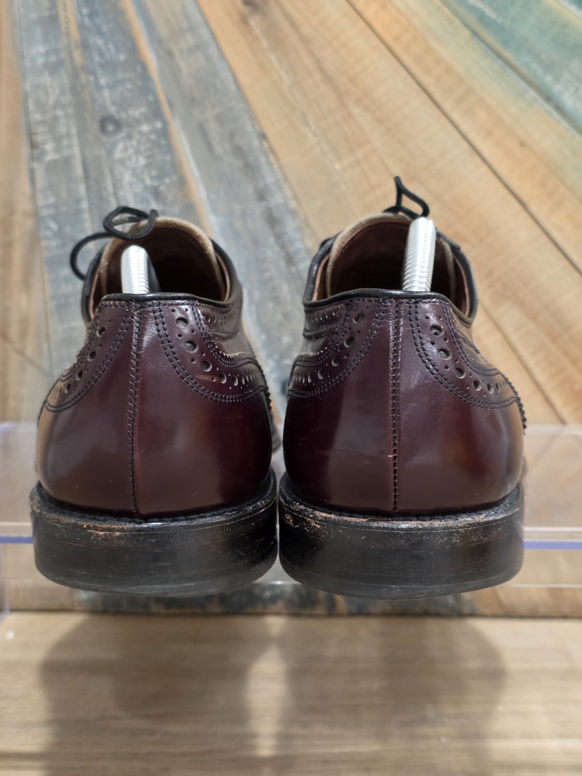 Allen Edmonds McAllister Wingtip Oxfords Burgundy 9 EEE USA Leather Wide