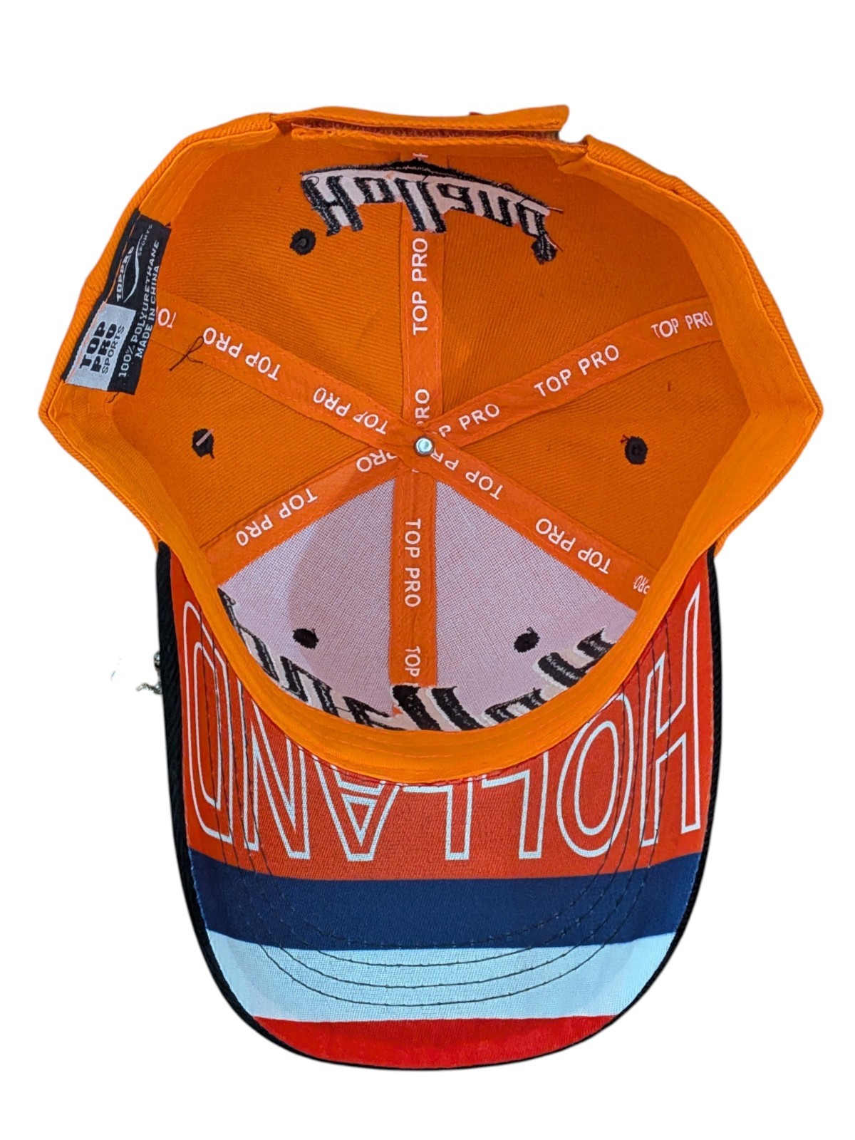Holland Flag Under Brim Orange/Black Baseball Hat Cap