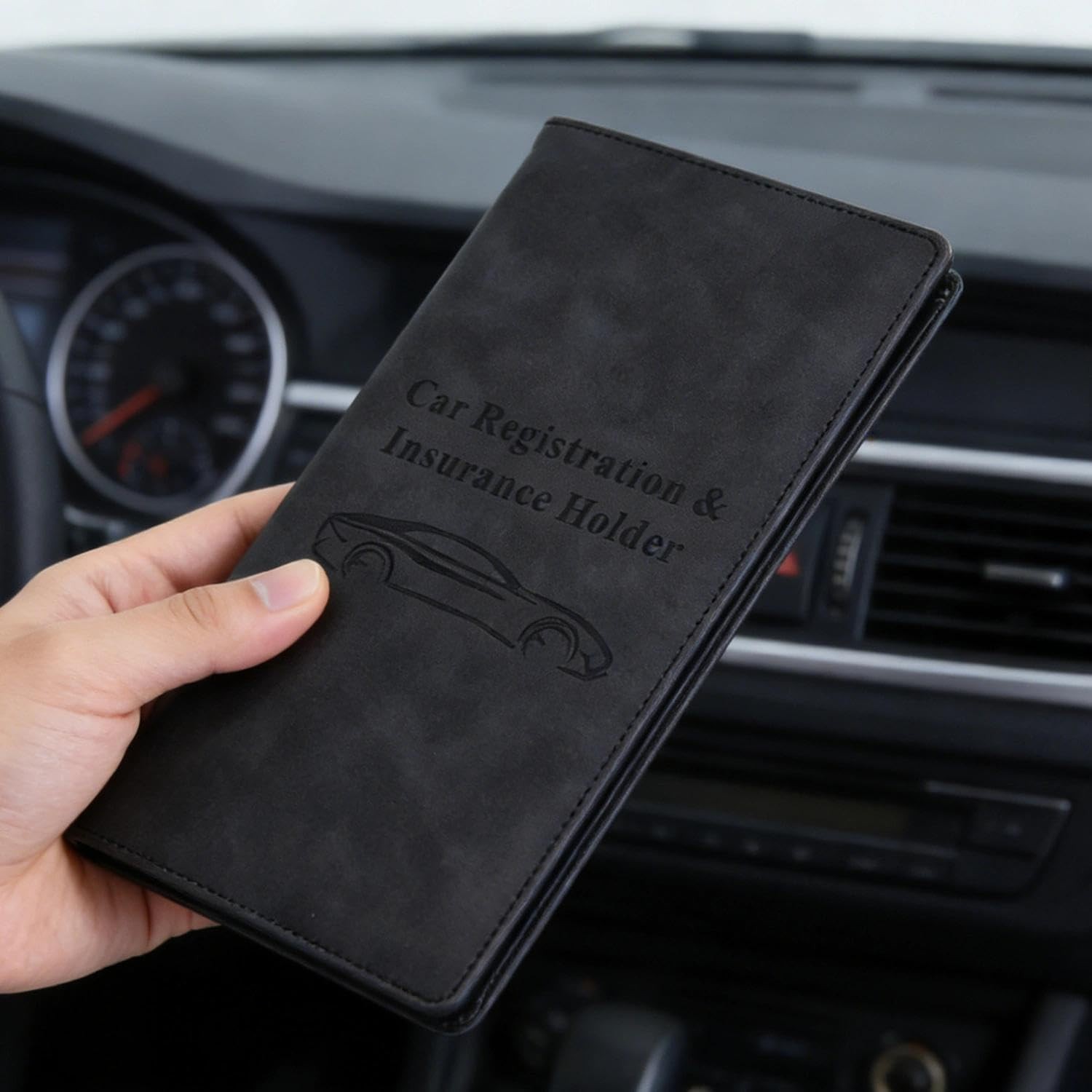 Vehicle Document Holder Registration Insurance Paper Organizer Glove Box Case