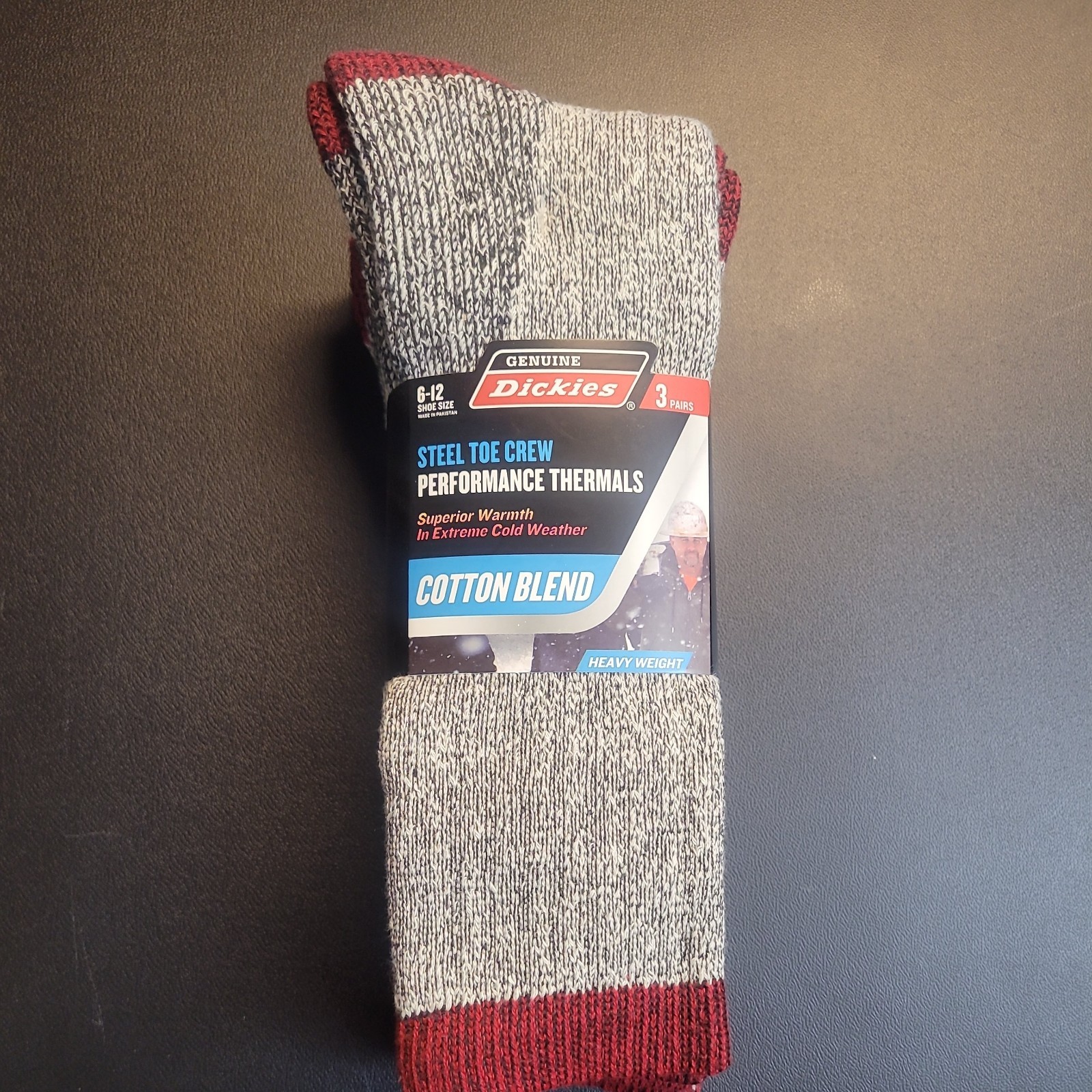 Mens Dickies 3 Pair Steel Toe Heavyweight Cotton Crew Socks Size 6-12 NEW