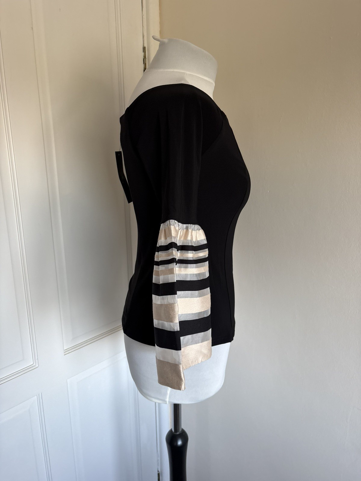 Joseph Ribkoff Ladies Black Off the Shoulder Flared Sleeve Top Size UK 12 BNWT