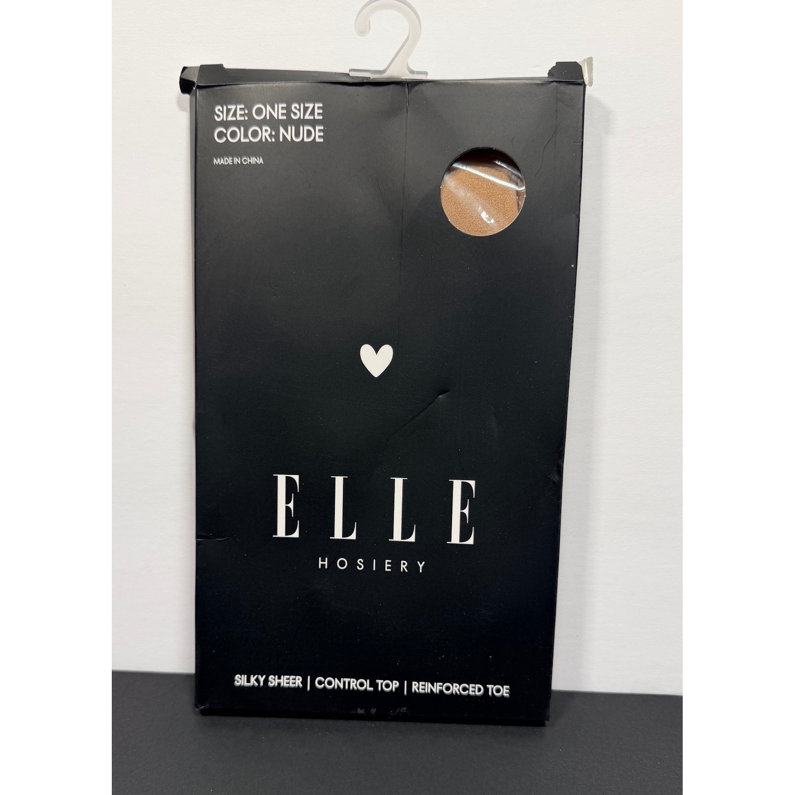 Elle Hosiery Silky Sheer Control Top Tights Nude One Size Reinforced Toe EEW92