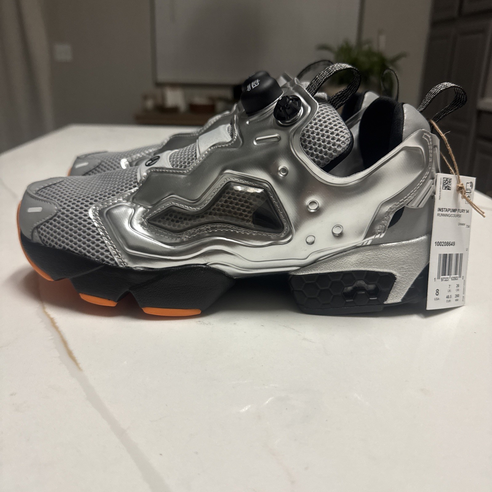 Reebok Men’s Aries INSTAPUMP FURY 94 116360 Retro Silver Black Grey Shoe Size 8