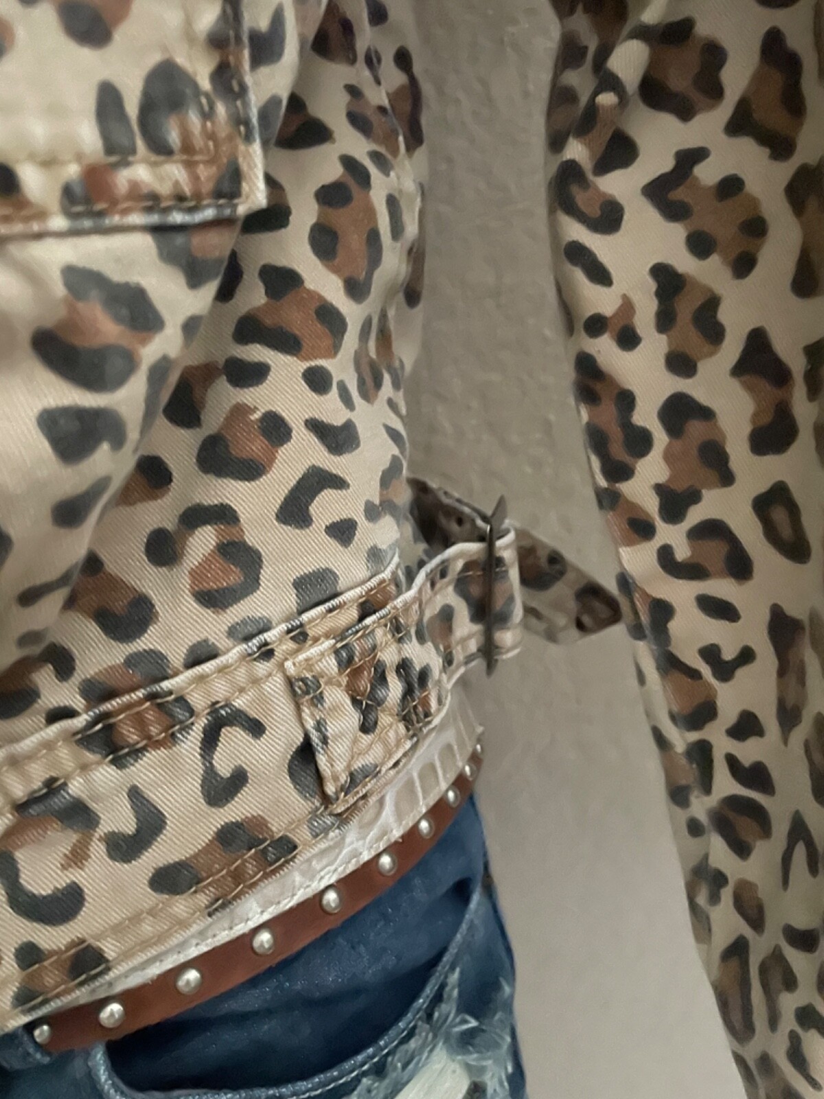 COTTON ON Classic LEOPARD Print JEAN JACKET Size 4