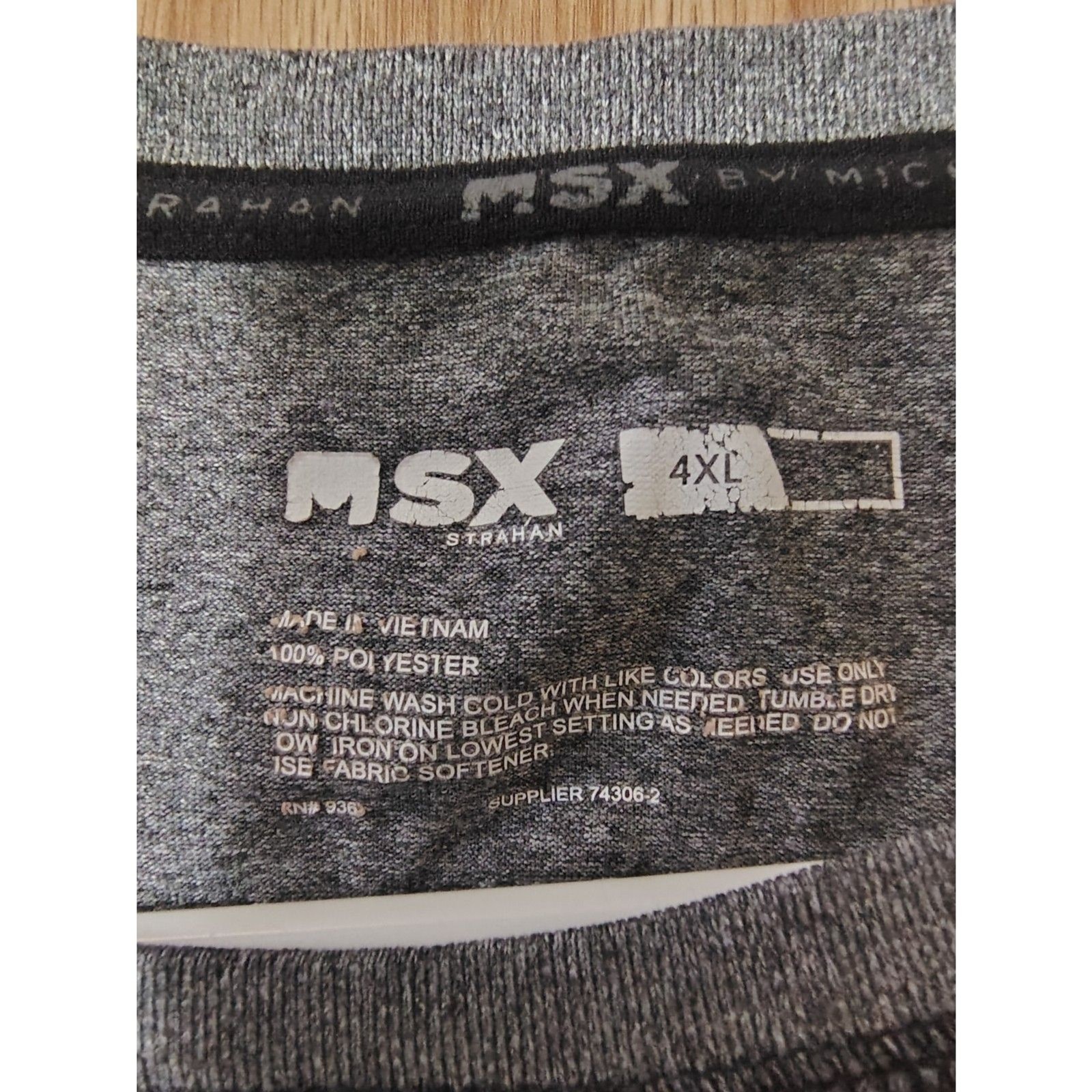 MSX Michael Strahan 4XL Gray Performance Athletic T-Shirt Big & Tall