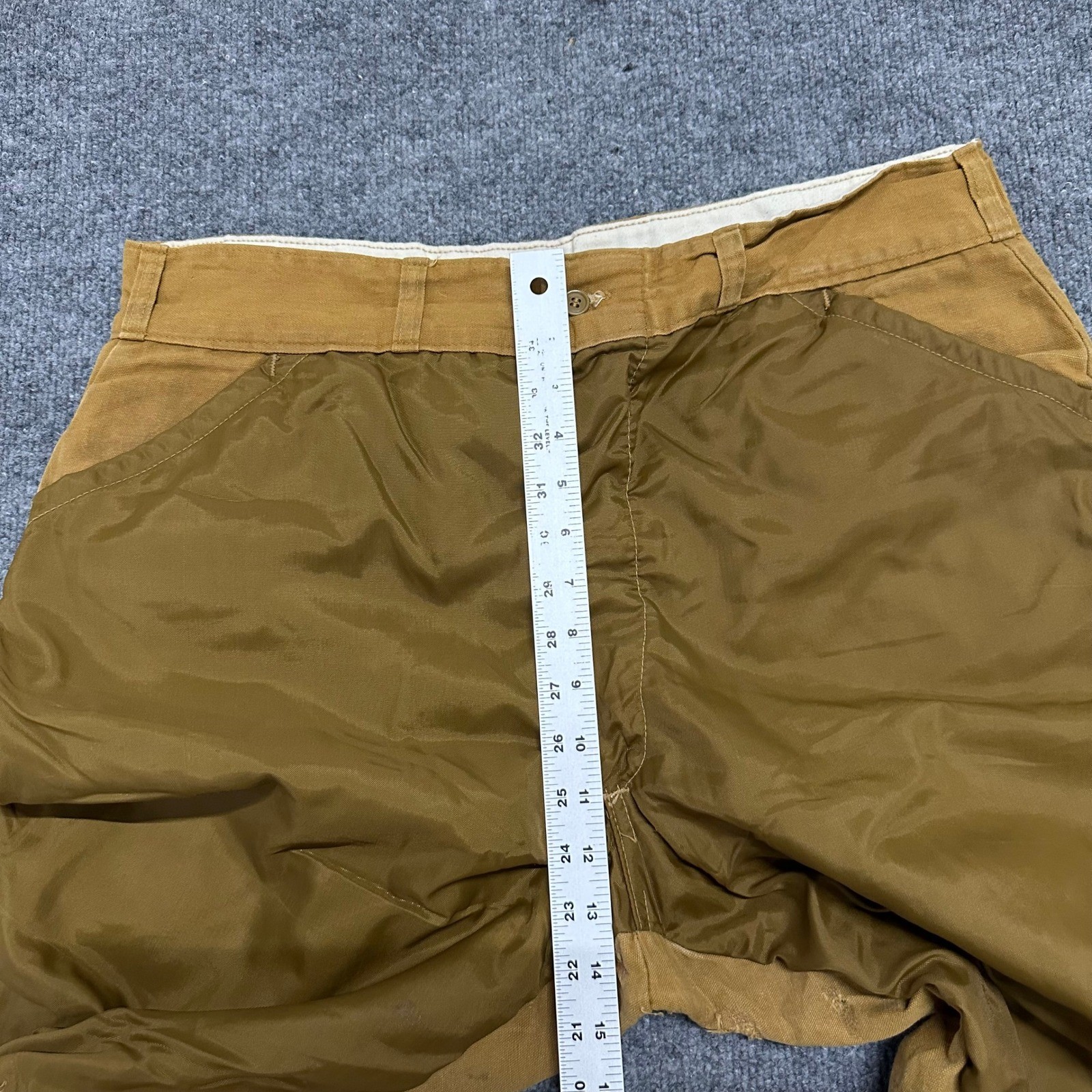 American Field Hunting Pants Mens Size 34 Brown Canvas Nylon Reinforced Vintage