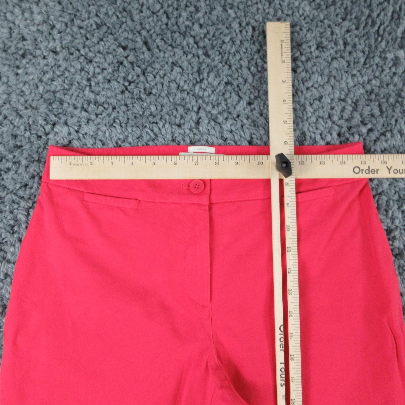 Talbots Pants Womens 6 Pink Capri Curvy Twill Flat Front Zip Button Hem 30×25.5*