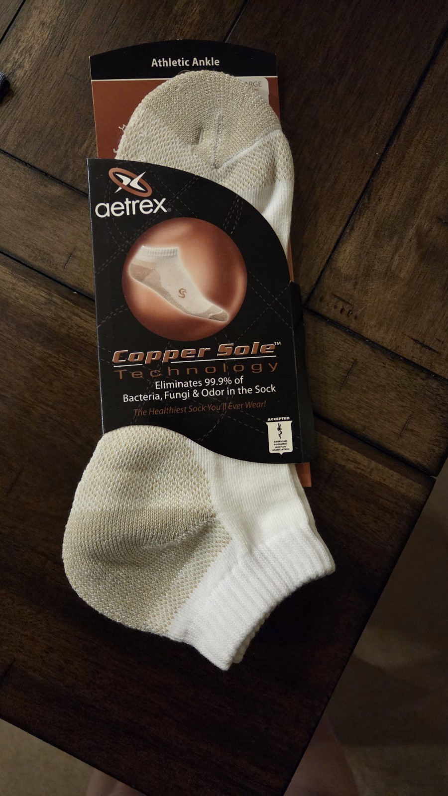 AETREX COPPER SOLE-Athletic Ankle Socks – White – Men’s XL – 12 13 14 15