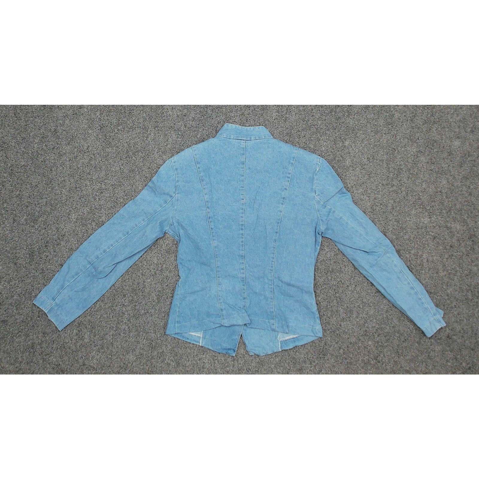 Vintage 80s Granite Denim Drummer Boy Band Jacket Western Concho Buttons Size S