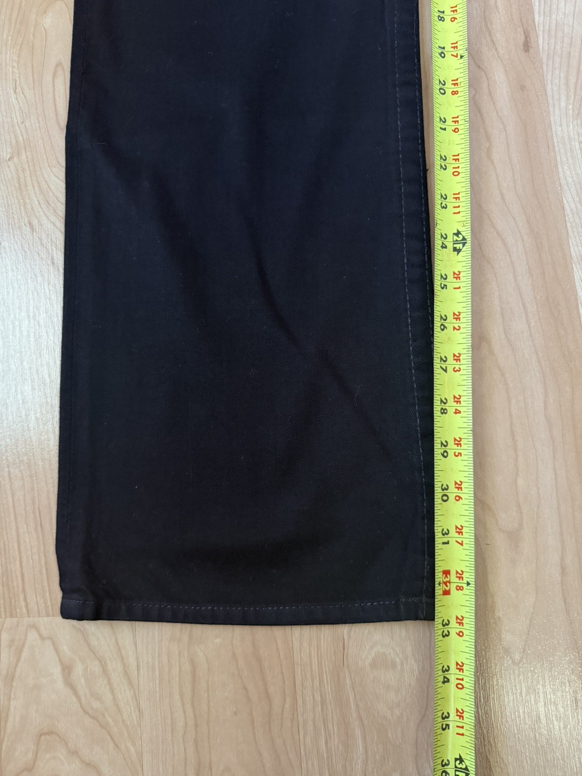TRUE RELIGION RICKY Mens Flap Pockets Straight Black Denim Jeans Pants 38 x 33