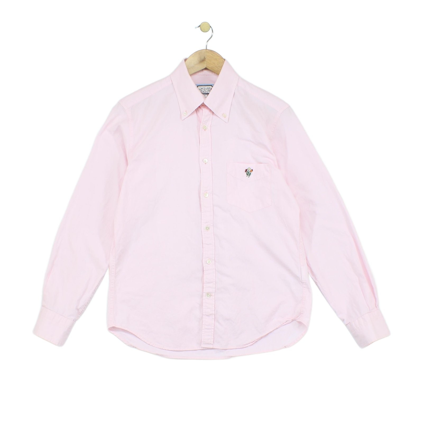 Gant Luke Edward Hall Shirt Mens Size M Pink Long Sleeve Collar Embroidered