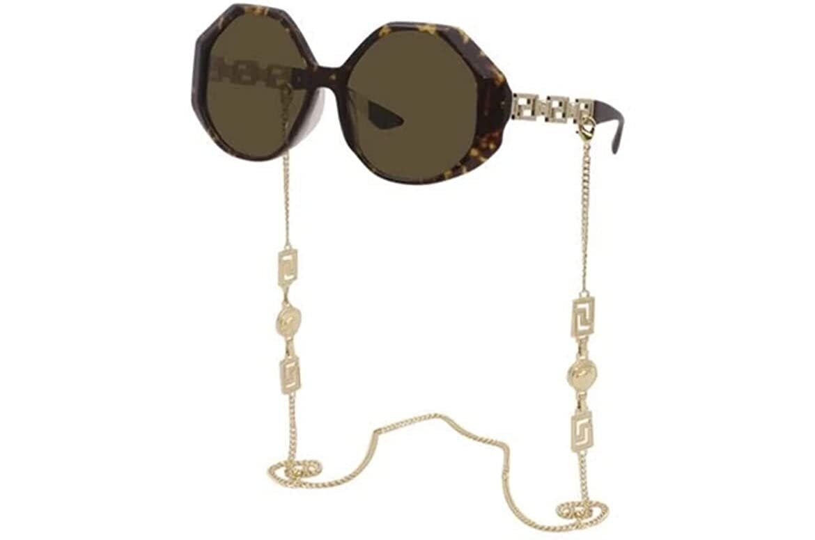 VERSACE VE4395 534673 Havana Square Women’s 59 mm Sunglasses