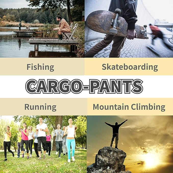 Men’s Casual Joggers Pants Sweatpants Cargo Combat Loose Sport Workout Trousers