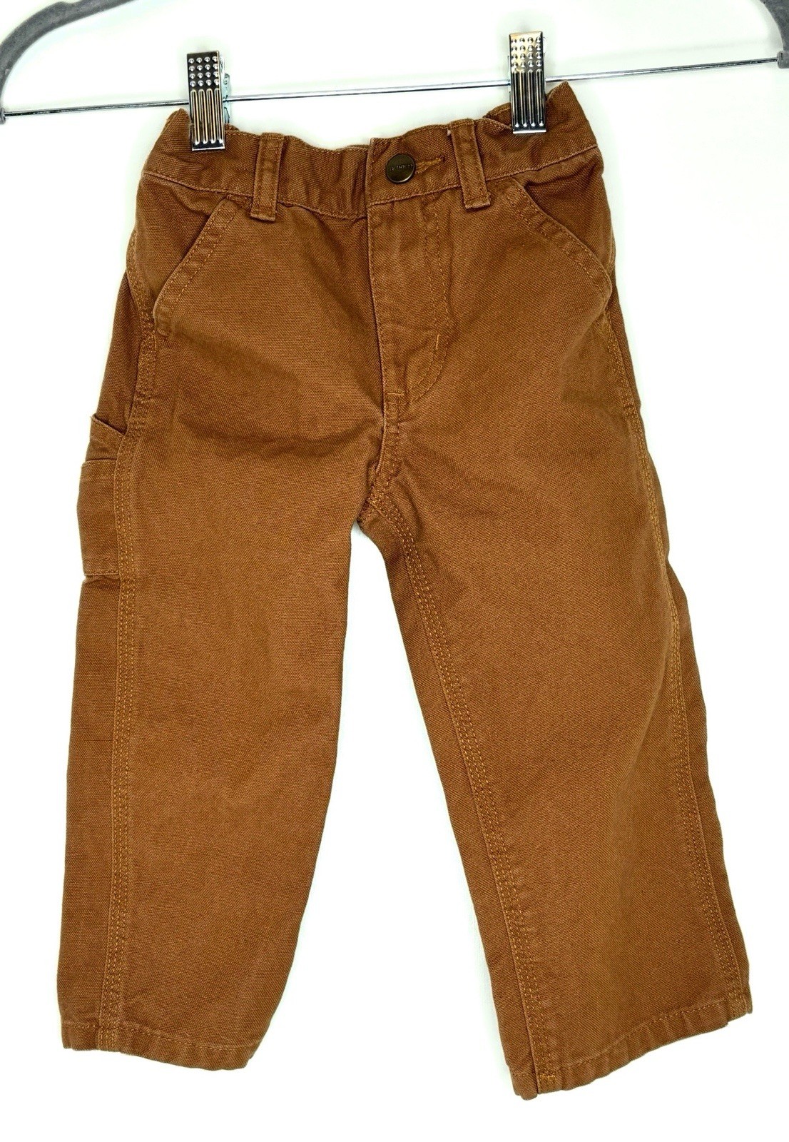 Carhartt Boys 24 months Utility Cargo Pants Jeans Canvas 100% Cotton Duck Brown