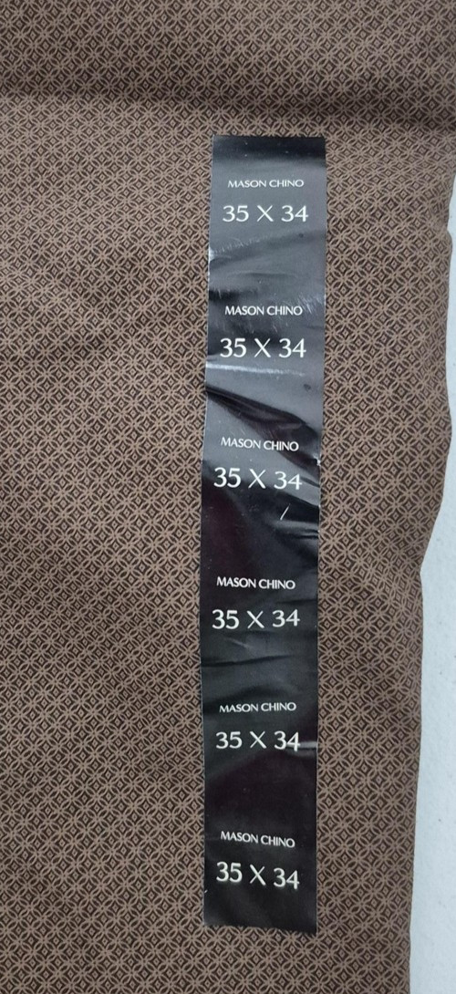 Banana Republic Mason STR Chino Print Pants Mens 35×34 Brown NEW