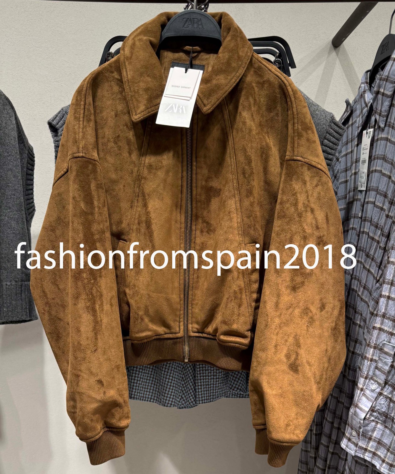 ZARA NEW WOMAN FAUX SUEDE JACKET DARK TAN XS-XXL 8490/705/709