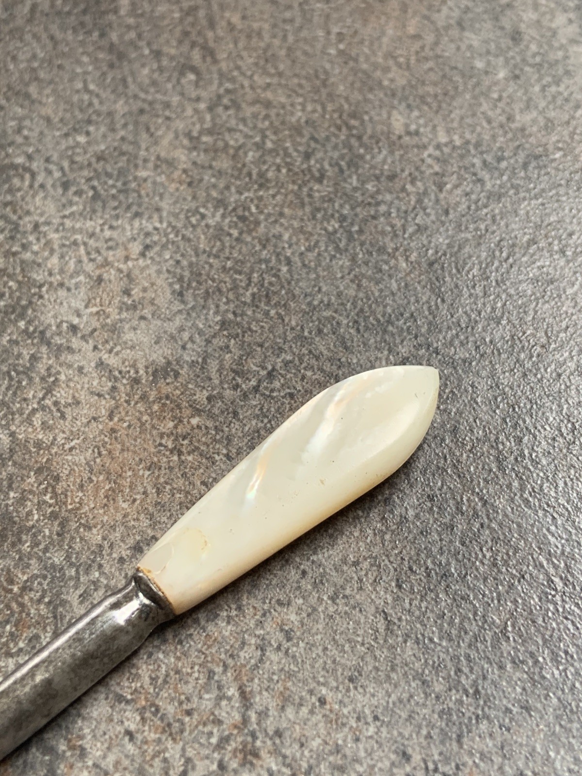 Mother of Pearl Button Glove Shoe Button Corset Hook Antique 3.25 inches